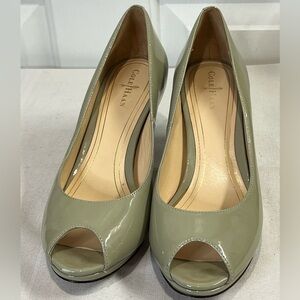 Cole Haan Women's Peep Toe Heels - Olive Green